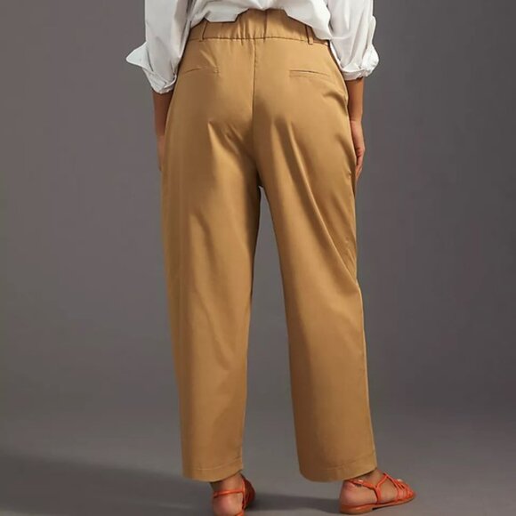 Anthropologie Exquise Barrel-Leg Chino Pants Cedar Size XL - Picture 3 of 12